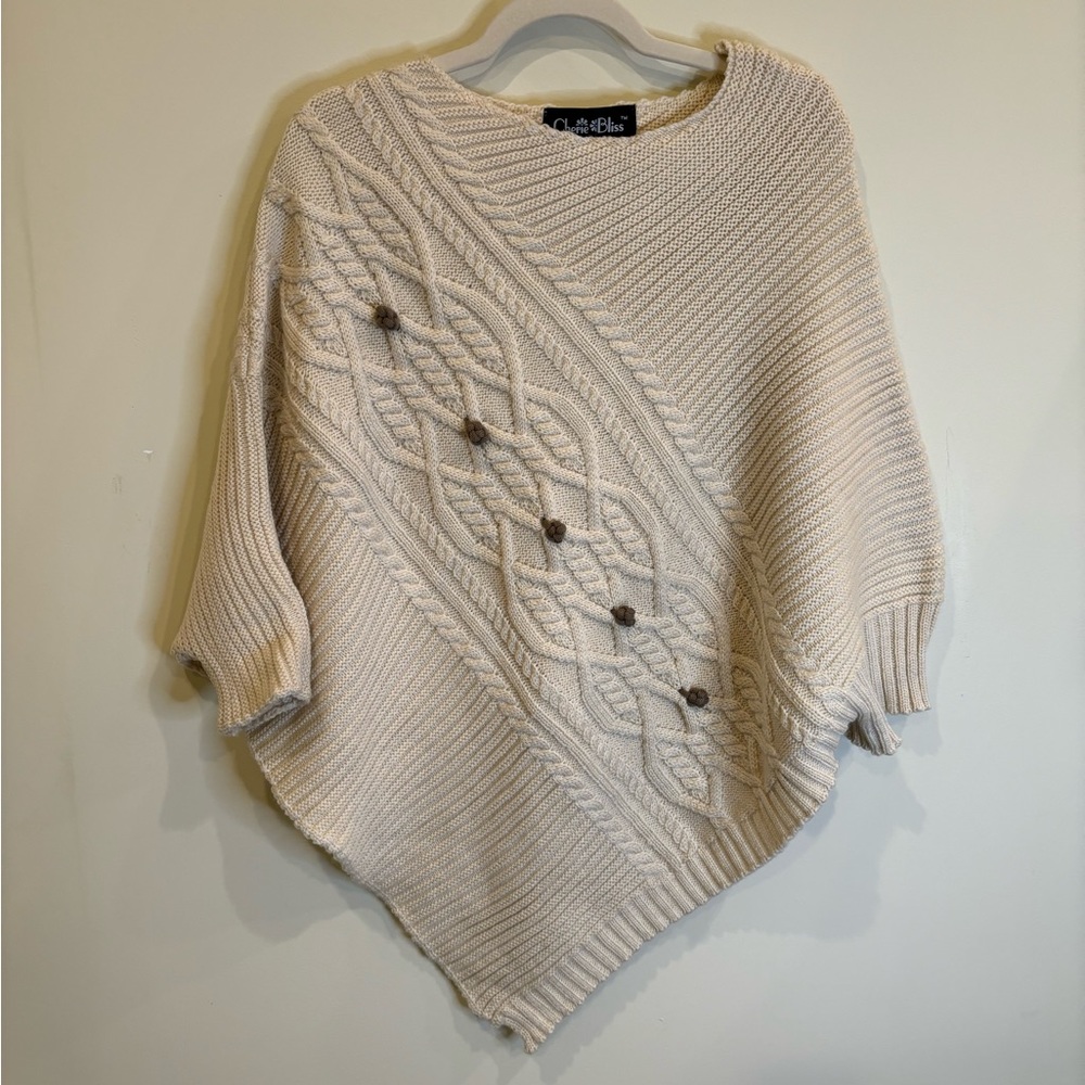 CHERIE BLISS CREAM PONCHO
